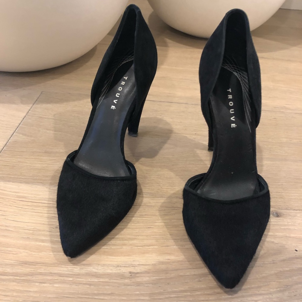 Black Pony-hair Heels by Trouve (Size 6M)